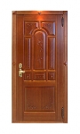 Сейф-двери с наружной отделкой из массива дуба с резьбой